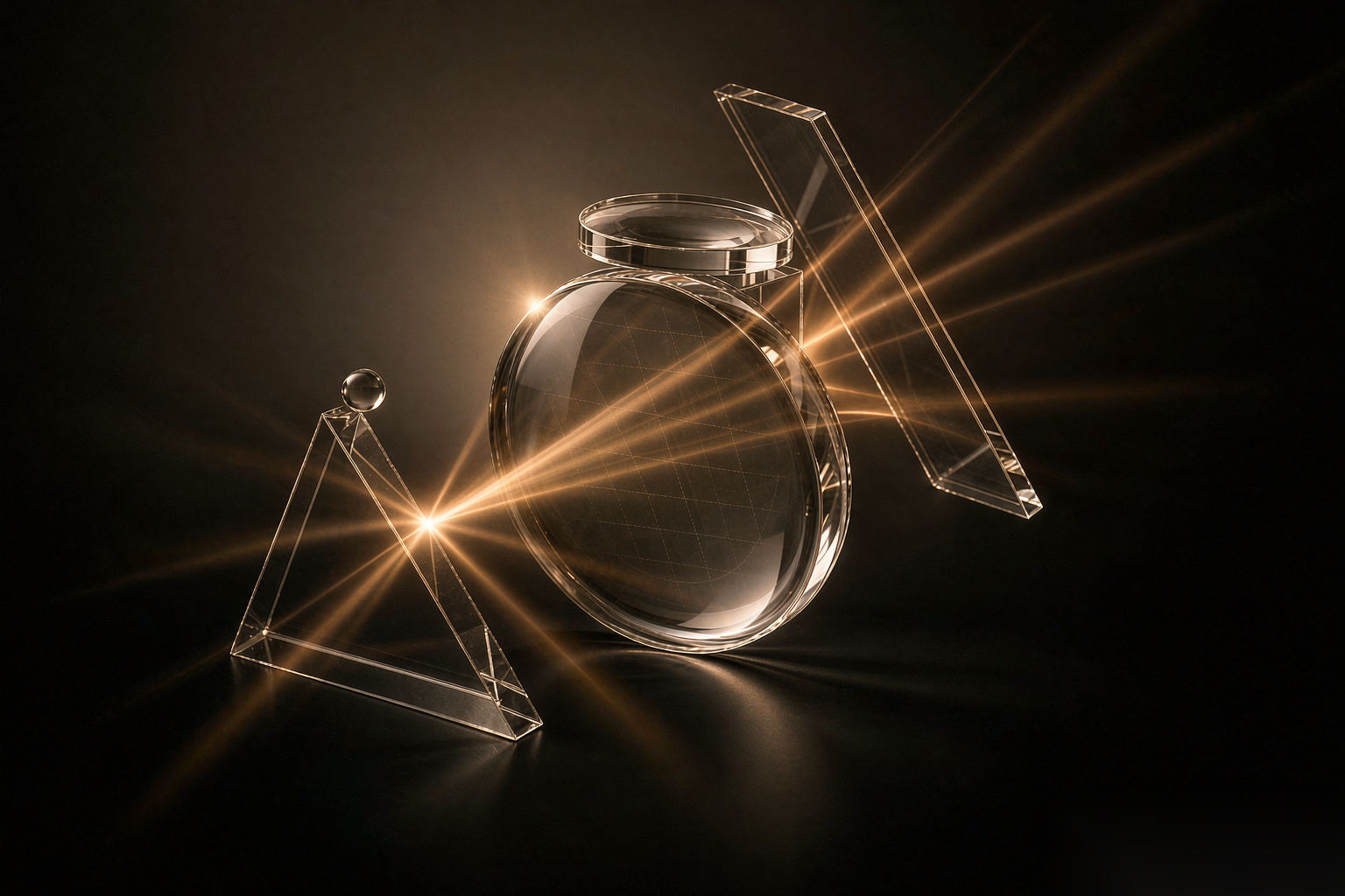 Precision optics in golden light