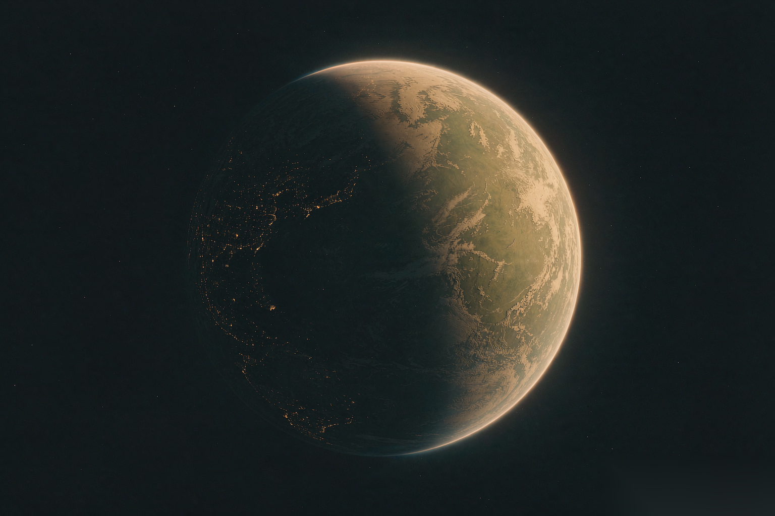 Earth terminator line at dawn